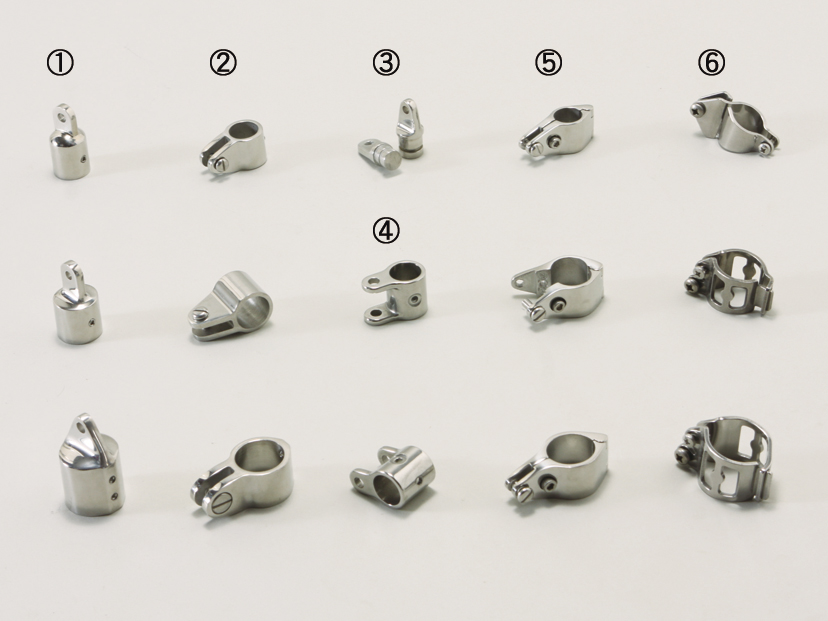 オーニング金具　SUS316　（1）〜（6）