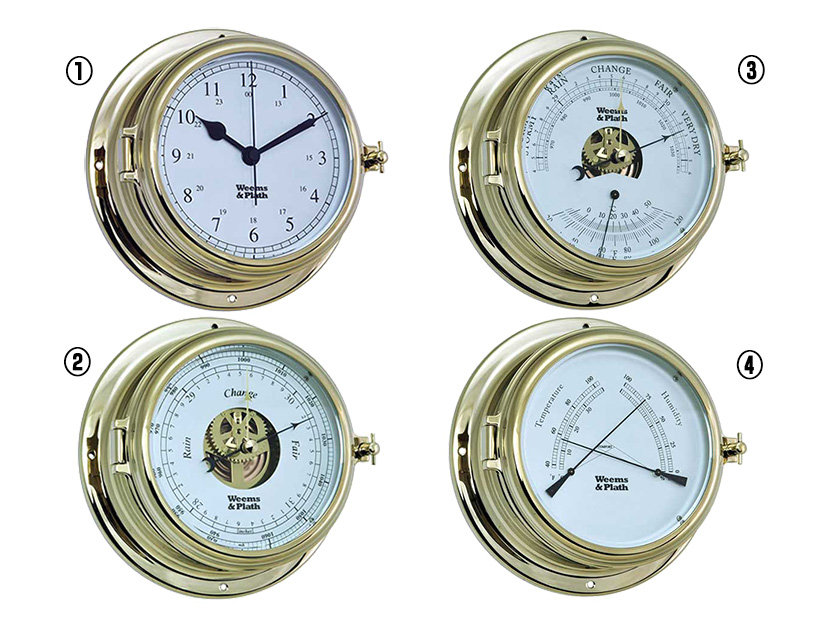 135シリーズ（時計、気圧計、気圧＆温度計、湿度＆温度計） / マリン